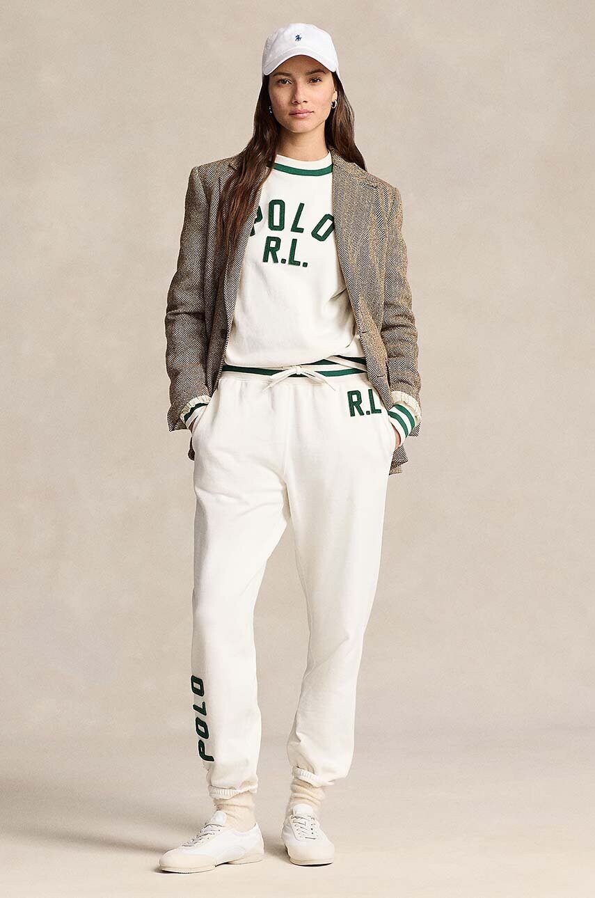 

Спортен панталон Polo Ralph Lauren в бяло с апликация 211941212, Бял