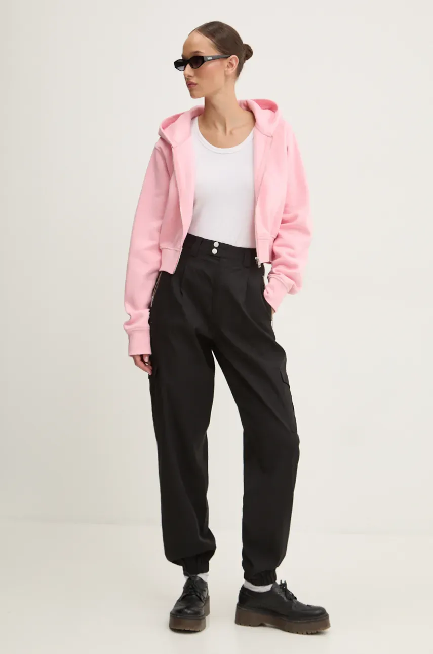Брюки Tommy Jeans женские цвет чёрный фасон cargo высокая посадка DW0DW18592 Брюки Tommy Jeans женские цвет чёрный фасон cargo высокая посадка DW0DW18592