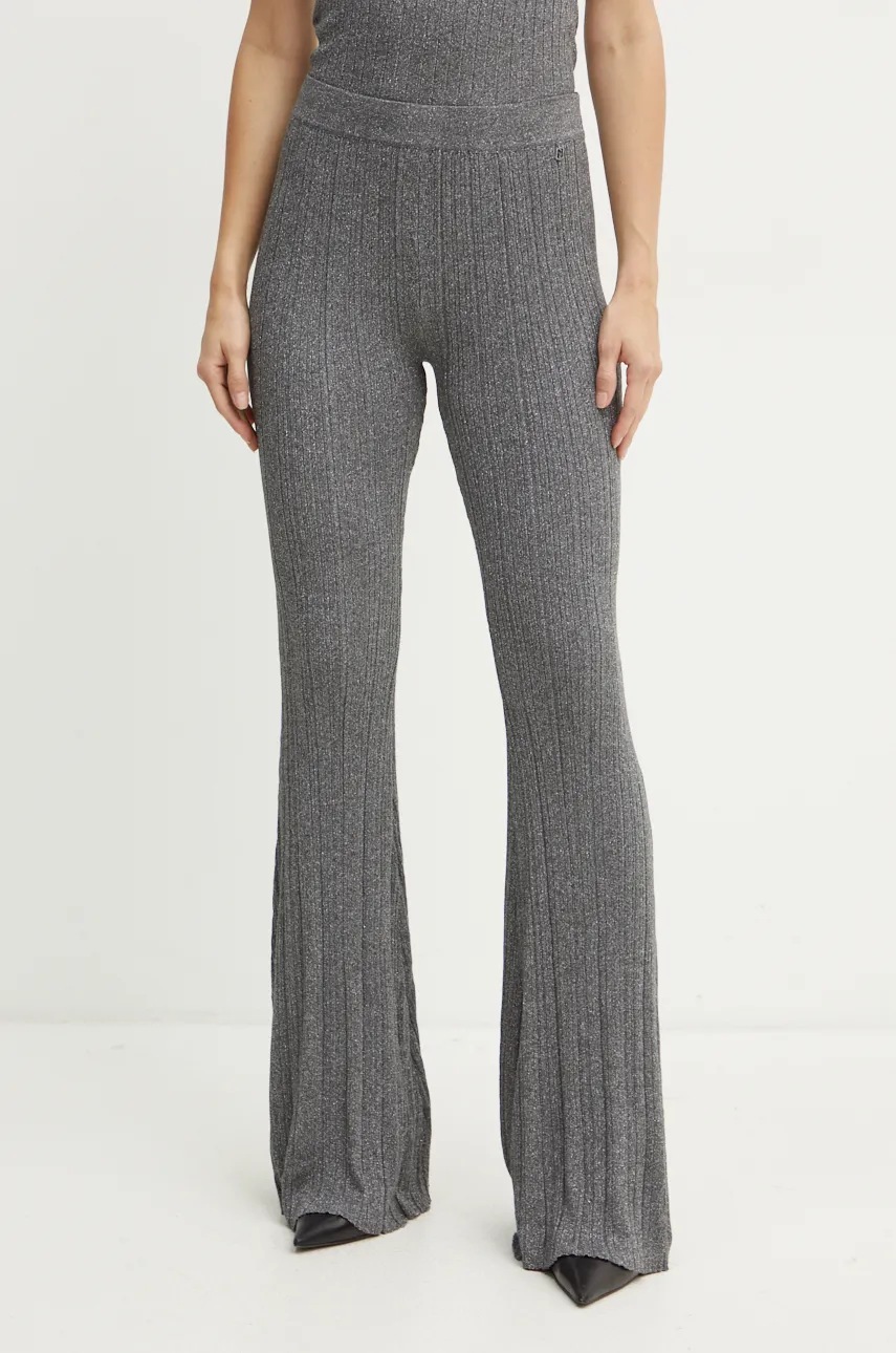 Levně Kalhoty Liu Jo dámské, šedá barva, zvony, high waist, WF4237 MS64J