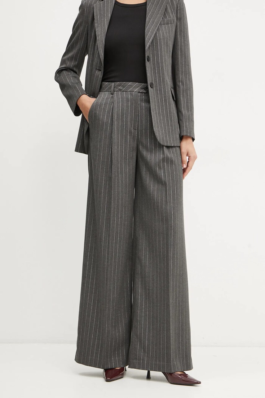 Levně Kalhoty Liu Jo dámské, šedá barva, široké, high waist, WF4304 T0788