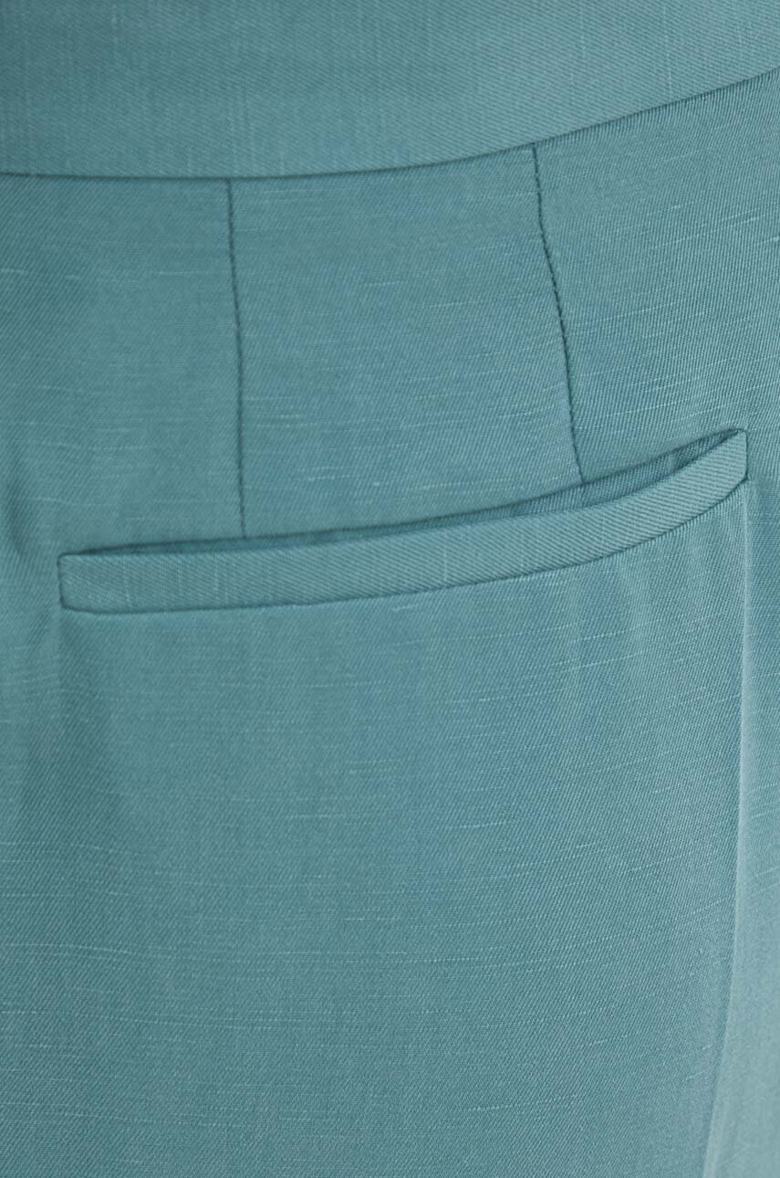 Παντελόνι με λινό μείγμα BA&SH χρώμα: τιρκουάζ, 1H24GADW φωτογραφία