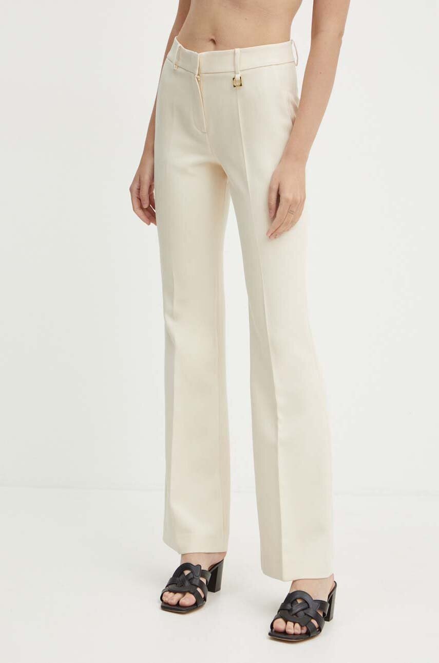 Joop! pantaloni femei, culoarea bej, evazati, high waist, 30042711