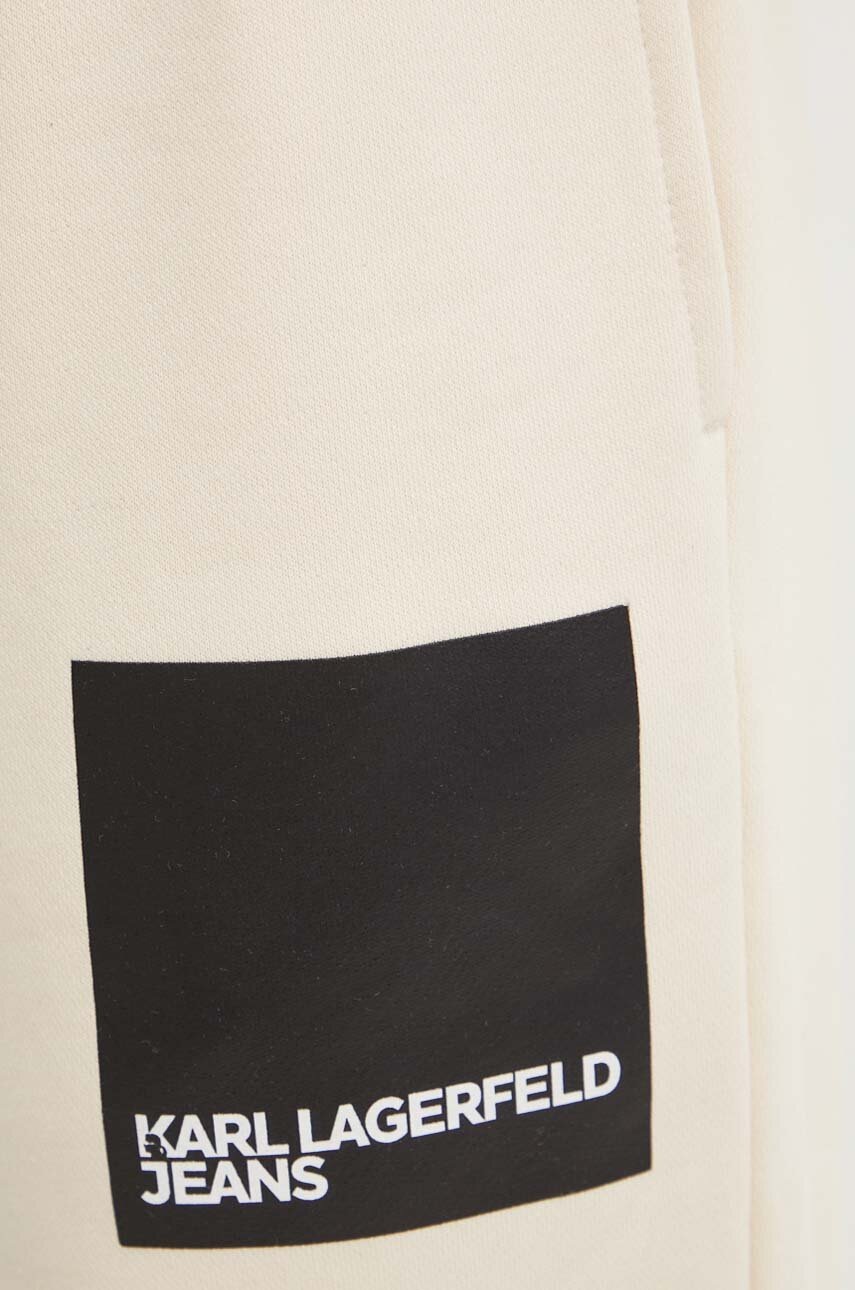 Спортивні штани Karl Lagerfeld Jeans колір бежевий з принтом 245J1000 