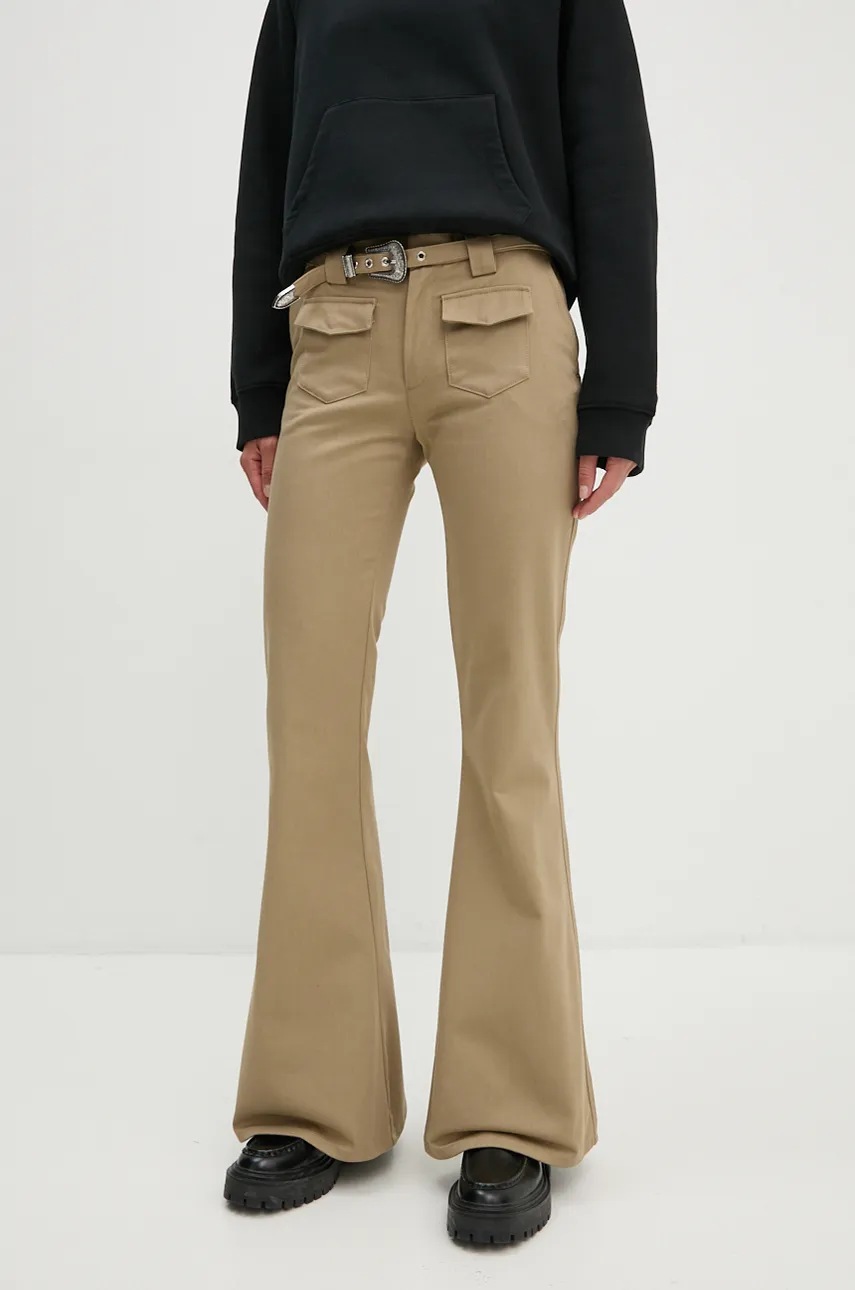 

Панталон The Kooples в бежово с кройка по тялото, с висока талия FPAN29011K, Бежов