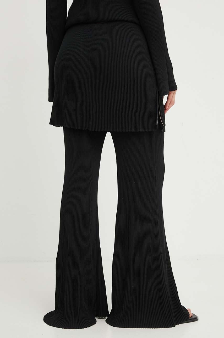 Штани By Malene Birger BOLONE жіночі колір чорний кльош висока посадка Q72089005 