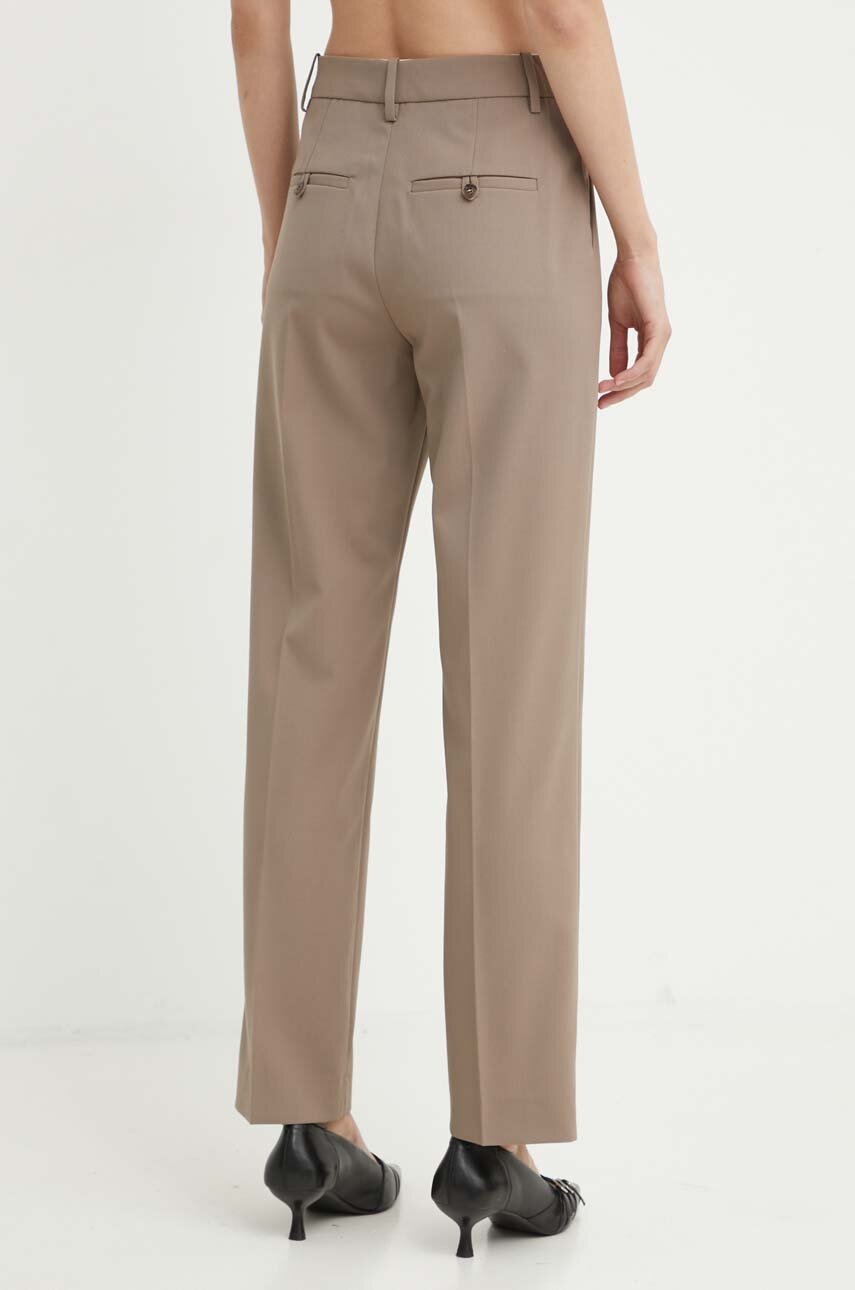 By Malene Birger nadrág IGDA női, barna, magas derekú egyenes, Q72526002 termék 2. képe