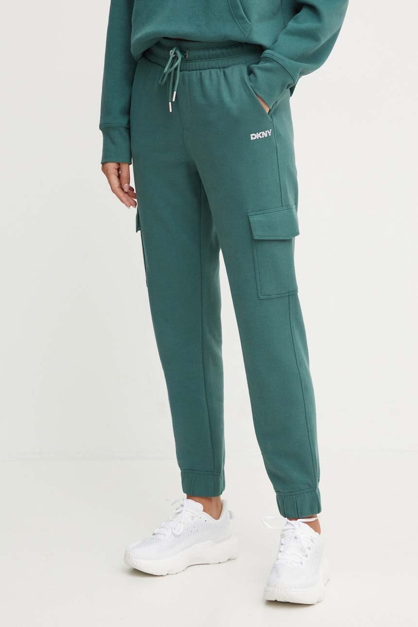 

Спортен панталон Dkny в зелено с изчистен дизайн DP4P3504, Зелен
