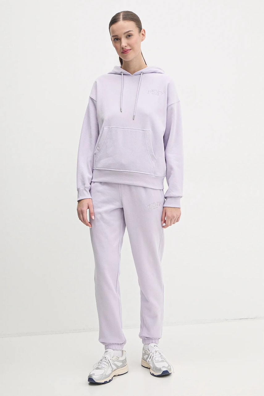 Спортивные штаны Dkny цвет фиолетовый однотонные DP4P3471 Спортивные штаны Dkny цвет фиолетовый однотонные DP4P3471