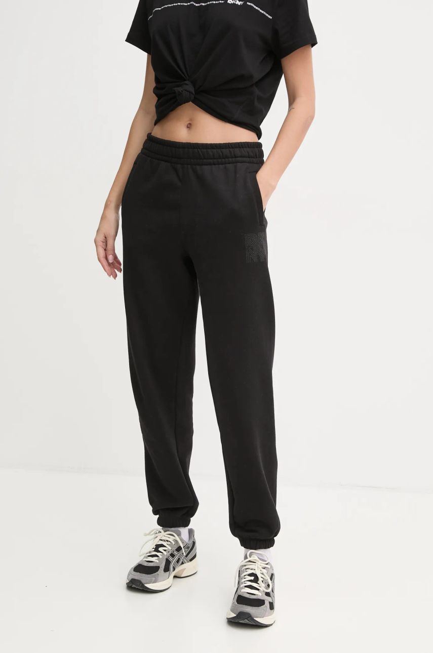 Dkny pantaloni de trening culoarea negru, melanj, DP4P3526