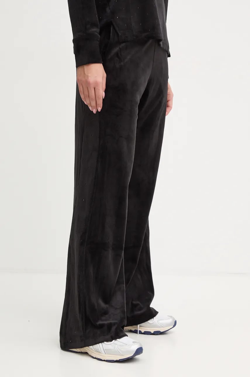 Dkny pantaloni de trening din velur culoarea negru, neted, DP4P3539 Dkny pantaloni de trening din velur culoarea negru, neted, DP4P3539