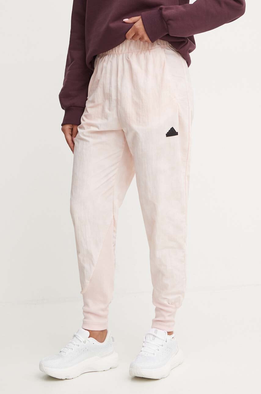 adidas pantaloni de trening ZNE culoarea roz, neted, IW7737 adidas pantaloni de trening ZNE culoarea roz, neted, IW7737