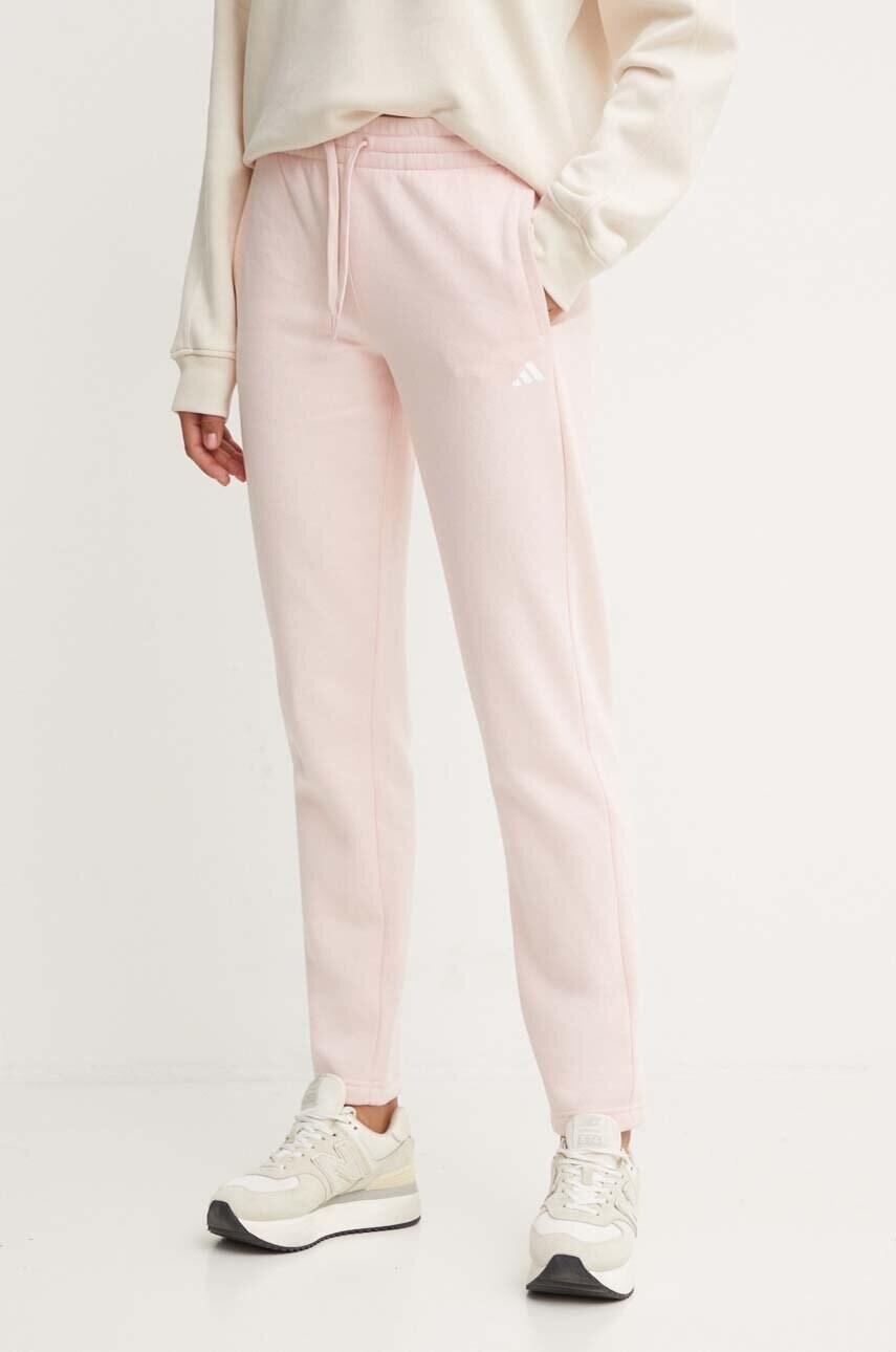 adidas pantaloni de trening Essentials culoarea roz, neted, IY1635