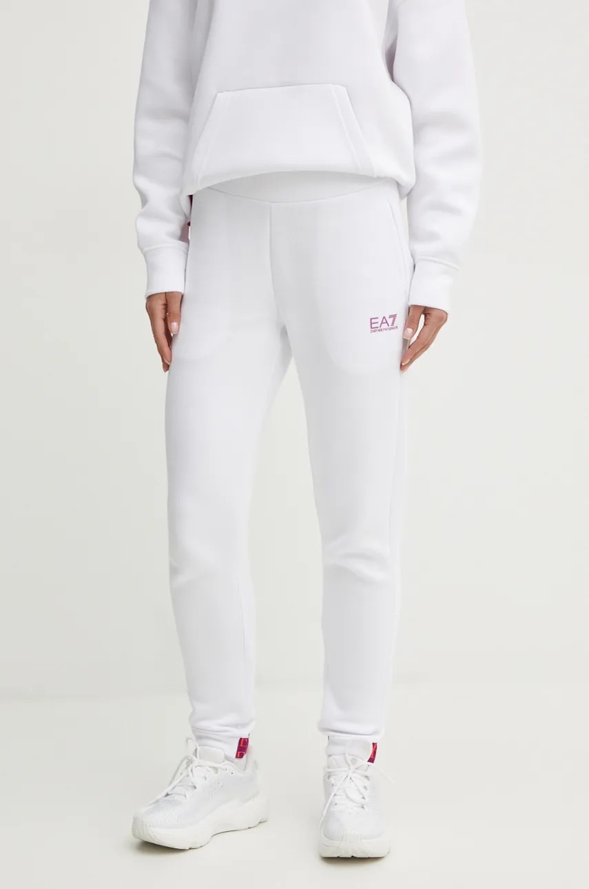 

Спортен панталон EA7 Emporio Armani в бяло с изчистен дизайн TJUXZ.6DTP69, Бял