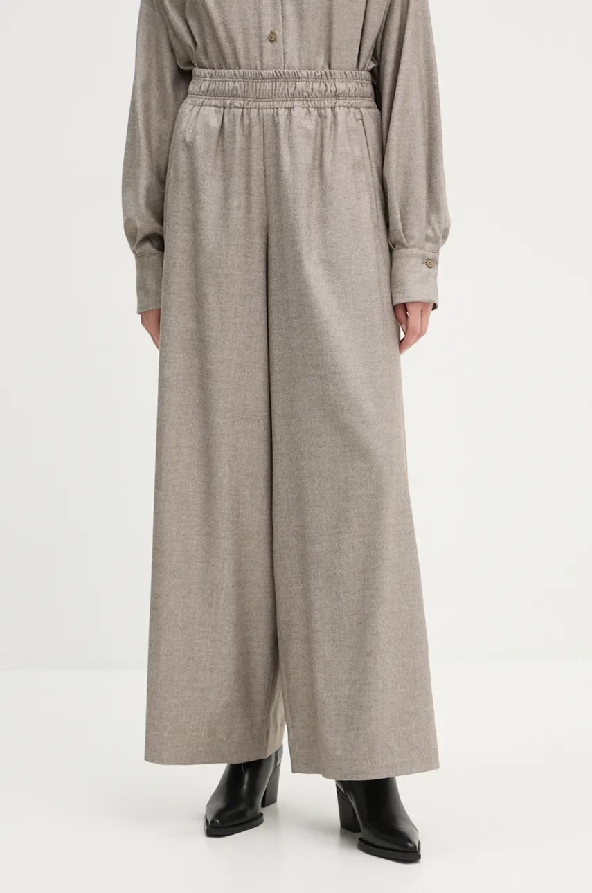 Levně Kalhoty Drykorn dámské, béžová barva, široké, high waist, 120223 80758