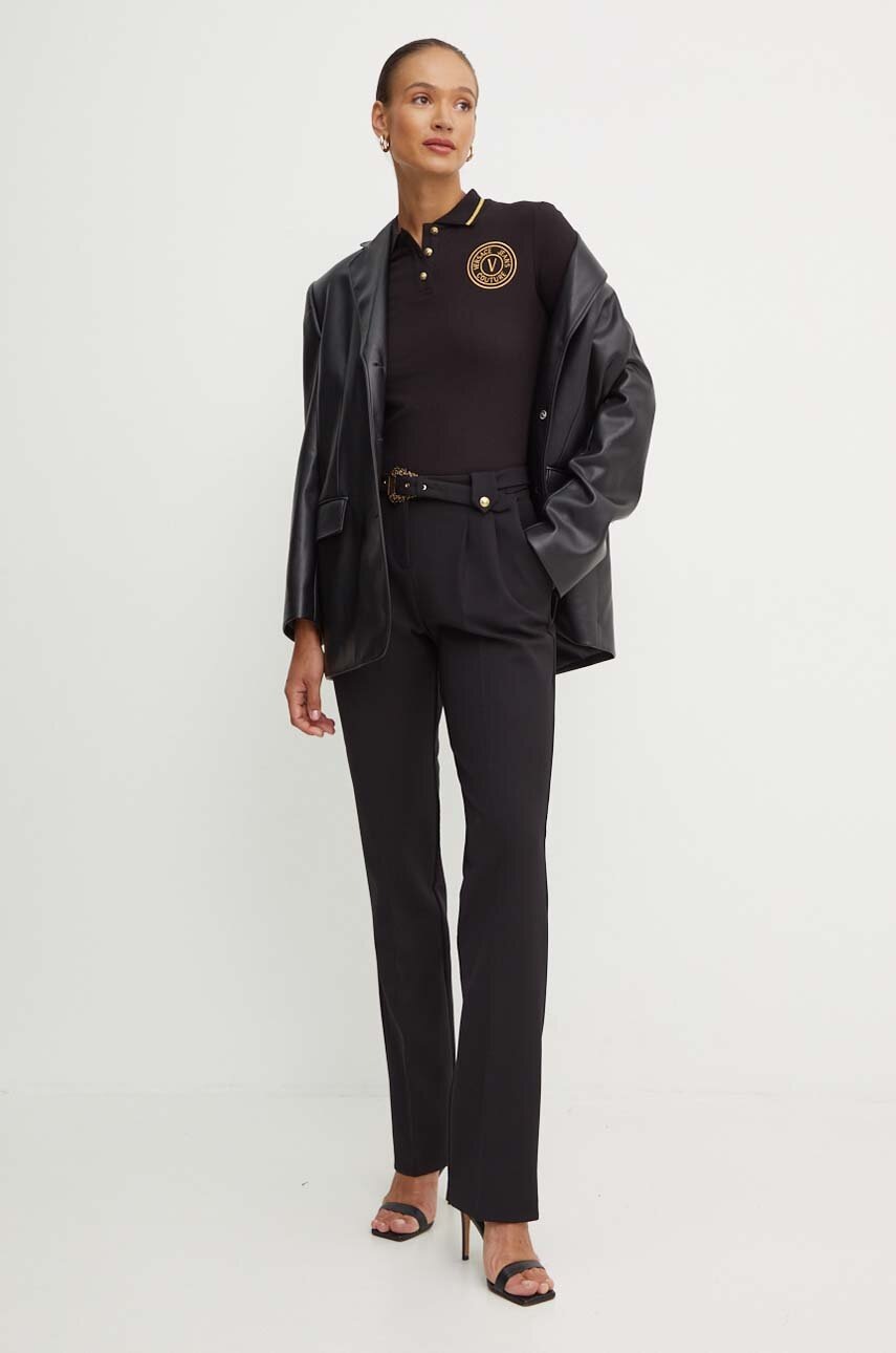 Παντελόνι Versace Jeans Couture χρώμα: μαύρο, 77HAA117 N0394 φωτογραφία