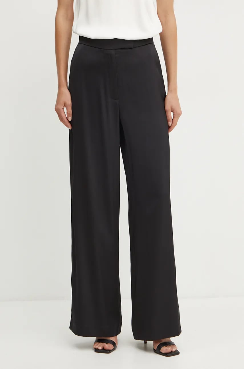 Ivy Oak pantaloni femei, culoarea negru, drept, high waist, IO115175 Ivy Oak pantaloni femei, culoarea negru, drept, high waist, IO115175