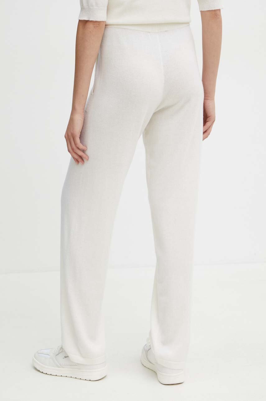 Max Mara Leisure gyapjú nadrág bézs, magas derekú egyenes, 2426336018600 termék 2. képe