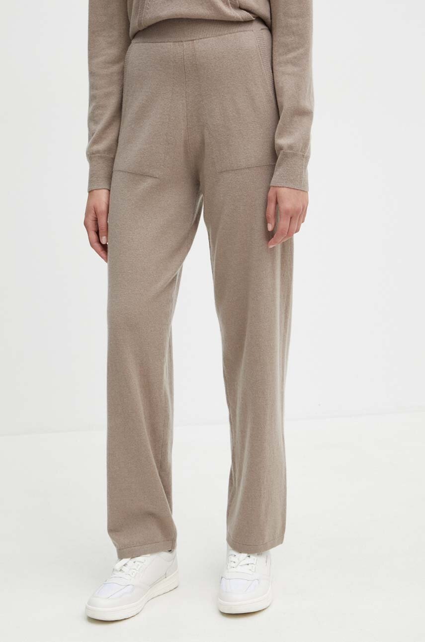 

Вълнен панталон Max Mara Leisure в бежово със стандартна кройка, с висока талия 2426336018600, Бежов