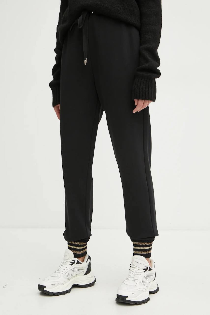 Luisa Spagnoli pantaloni de trening OLVIA culoarea negru, uni, 541459 Luisa Spagnoli pantaloni de trening OLVIA culoarea negru, uni, 541459