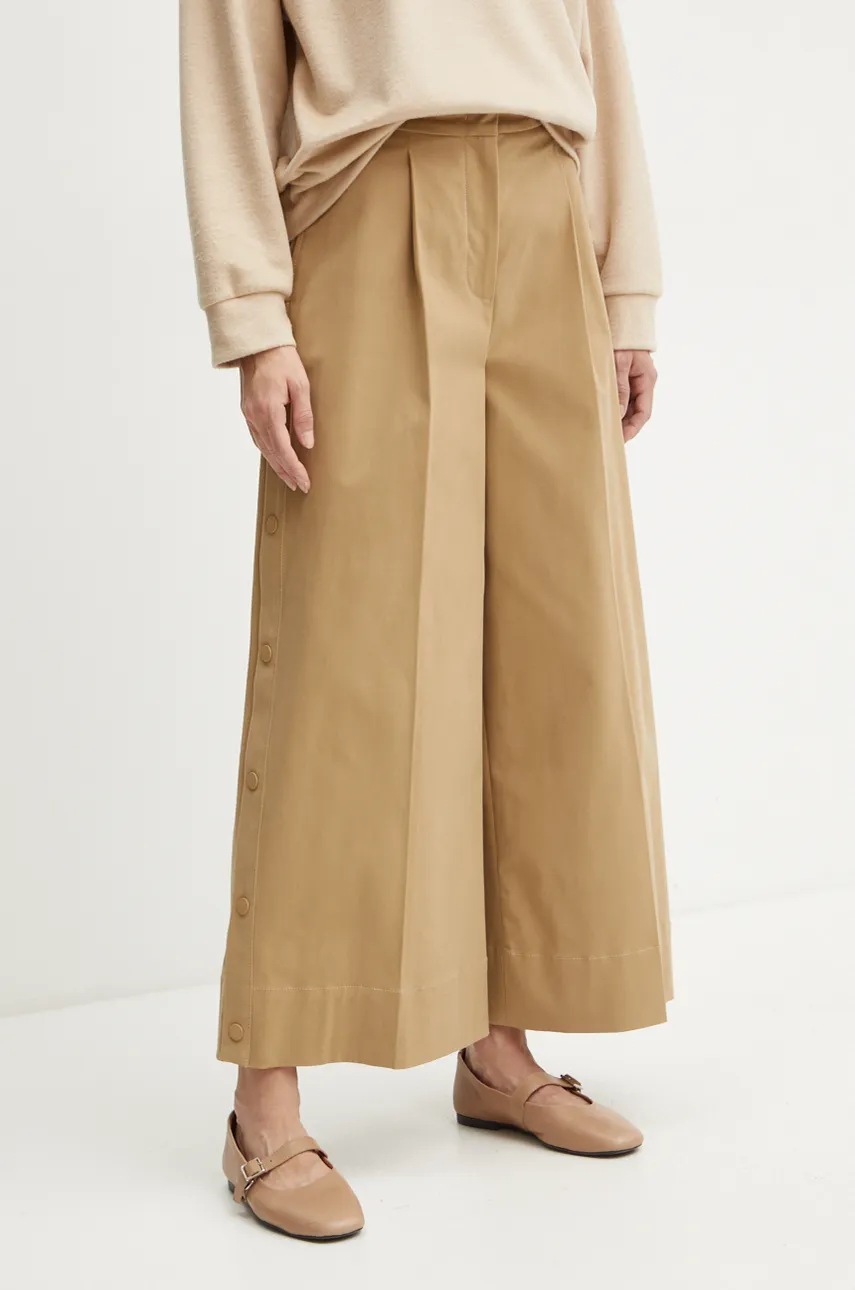 

Панталон Weekend Max Mara в бежово с широка каройка, с висока талия 2425136102600, Бежов