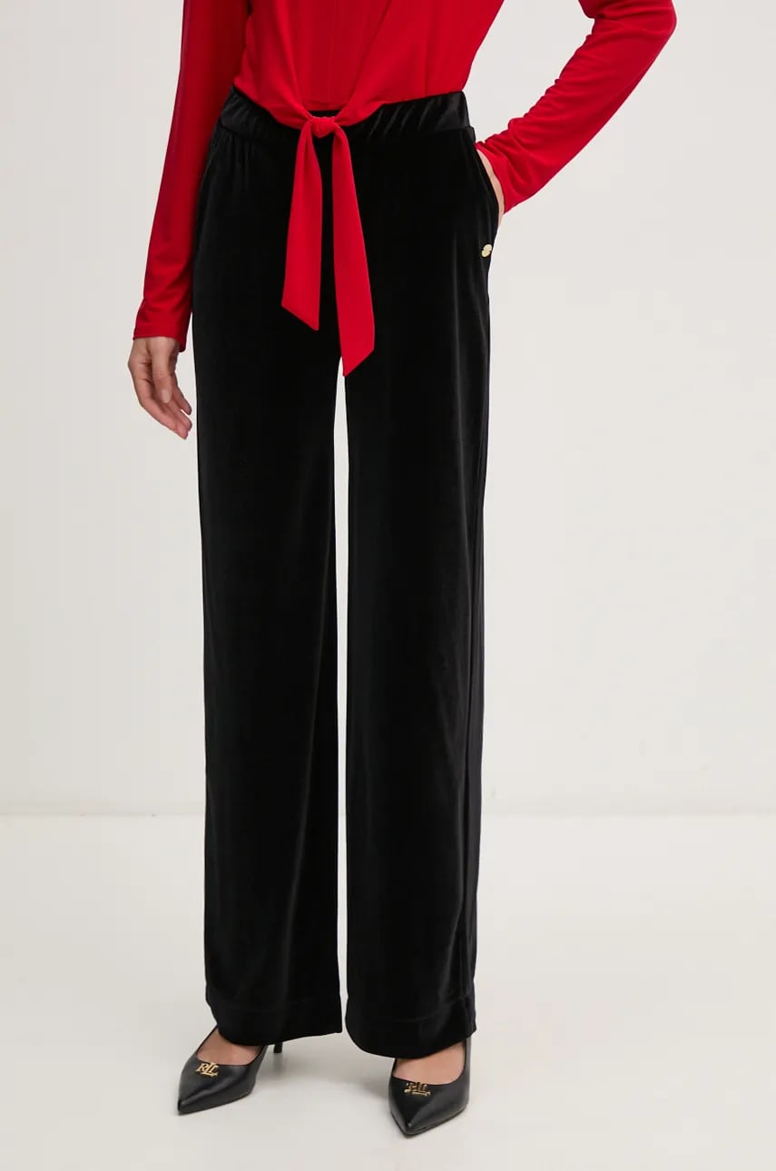 Joop! pantaloni de trening din velur culoarea negru, neted, 30043912 Joop! pantaloni de trening din velur culoarea negru, neted, 30043912