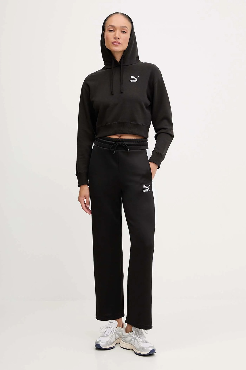 Спортивные штаны Puma Iconic T7 Straight Leg Track Pants цвет чёрный с узором 627996