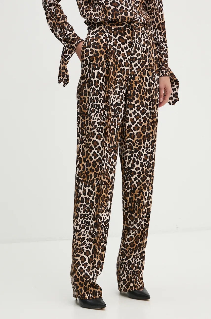 Elisabetta Franchi pantaloni femei, culoarea maro, drept, high waist, PA05547E2 Elisabetta Franchi pantaloni femei, culoarea maro, drept, high waist, PA05547E2