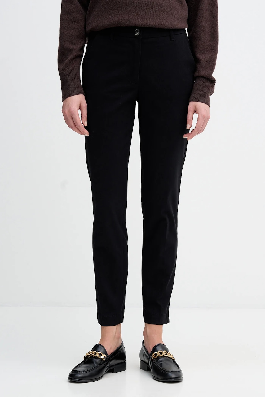 Sisley pantaloni culoarea bej, drept, medium waist, 4AI655AH6