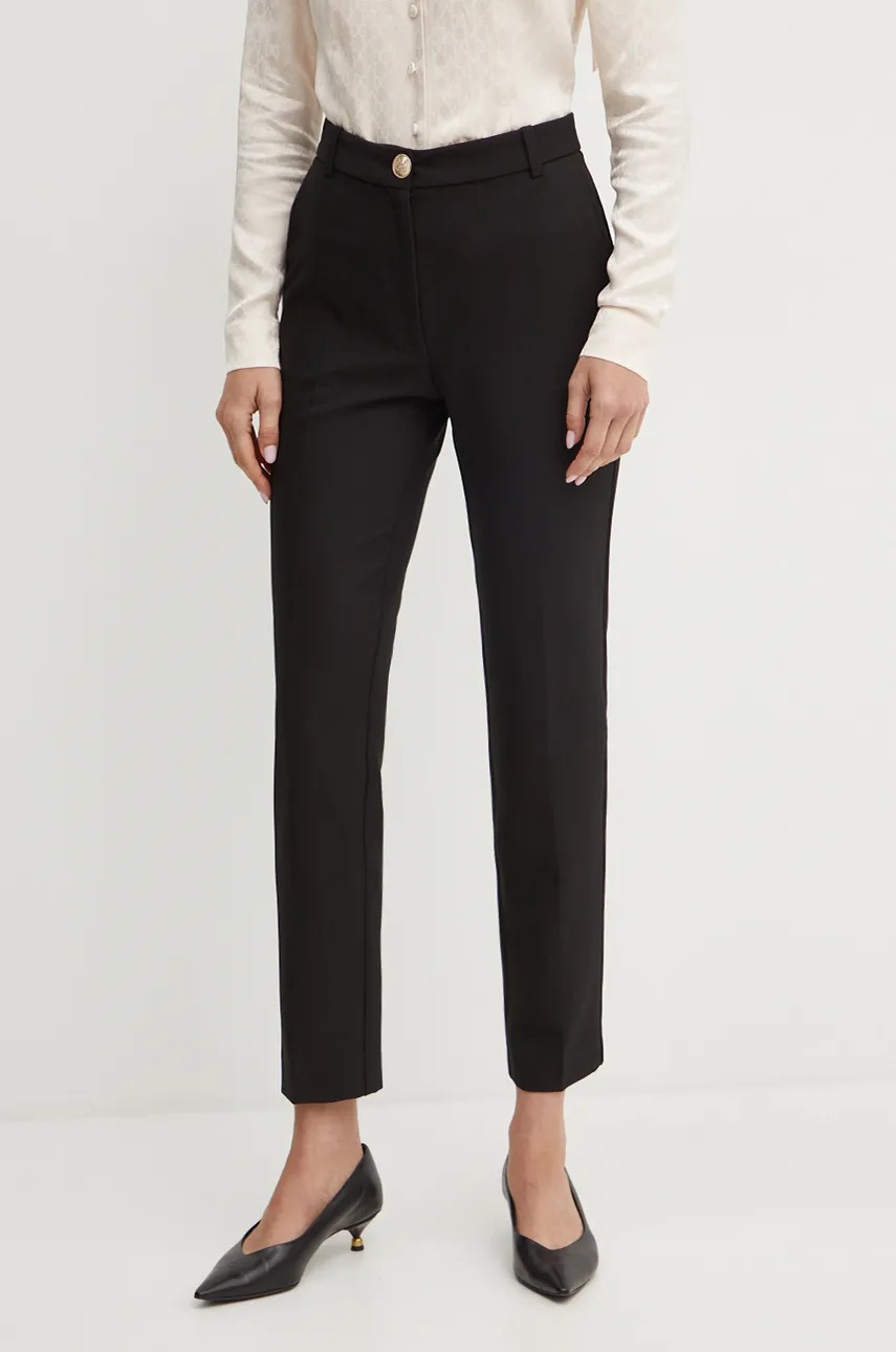 

Панталон Marciano Guess CELIA в черно с кройка тип цигара, с висока талия 4BGB04 7046A, Черен