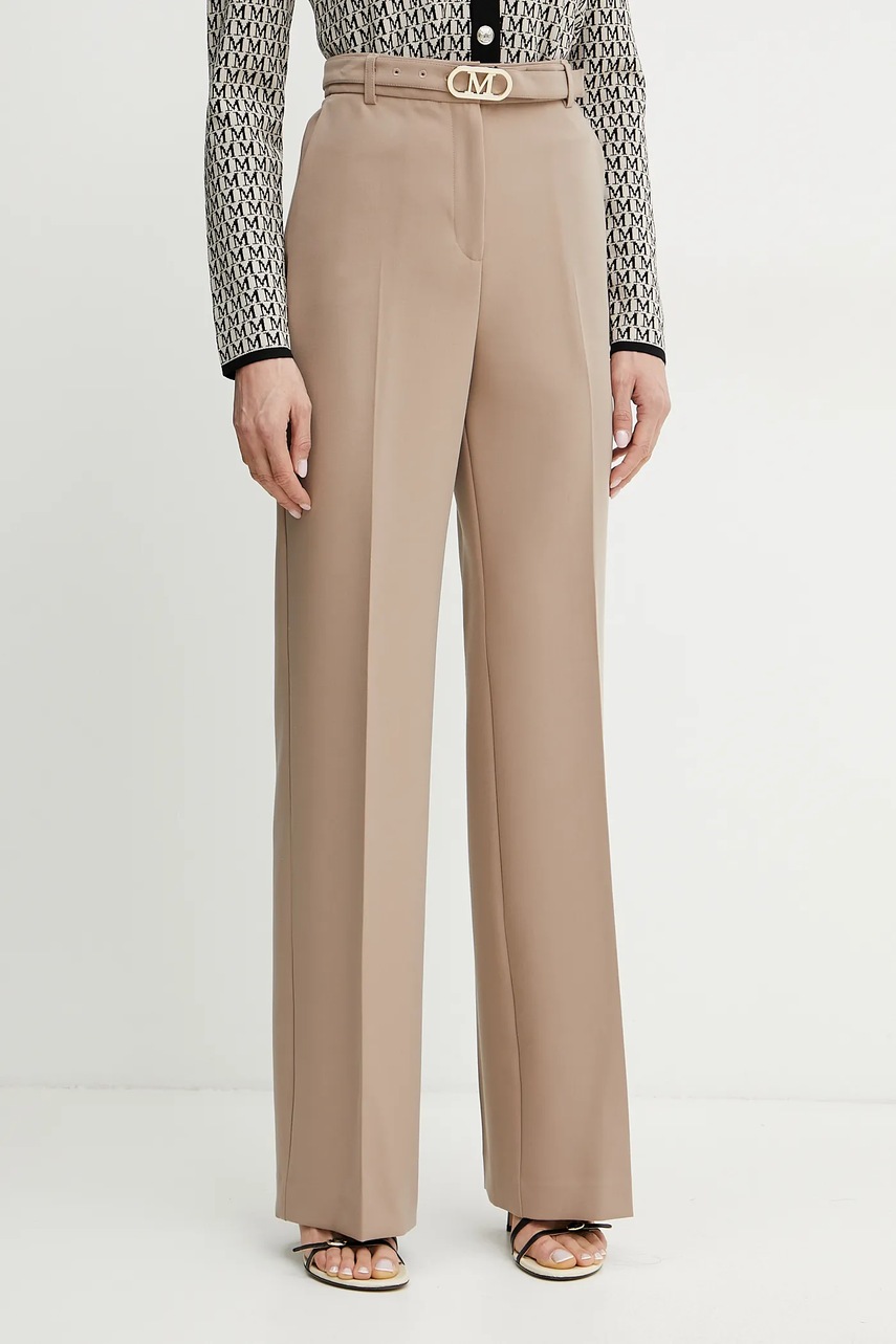

Панталон Marciano Guess CELIA в кафяво с широка каройка, с висока талия 4BGB03 7046A, Кафяв