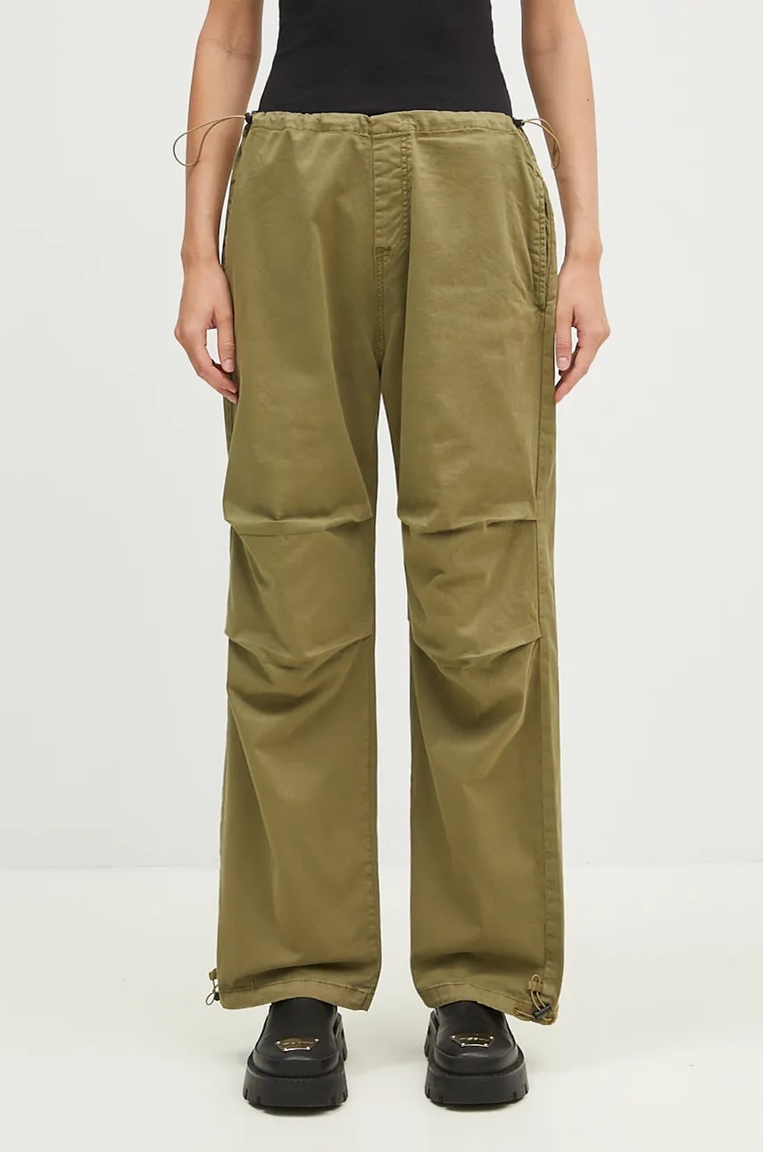 Alpha Industries pantaloni Cargo Jogger Pant femei, culoarea verde, lat, high waist, 148024 Alpha Industries pantaloni Cargo Jogger Pant femei, culoarea verde, lat, high waist, 148024