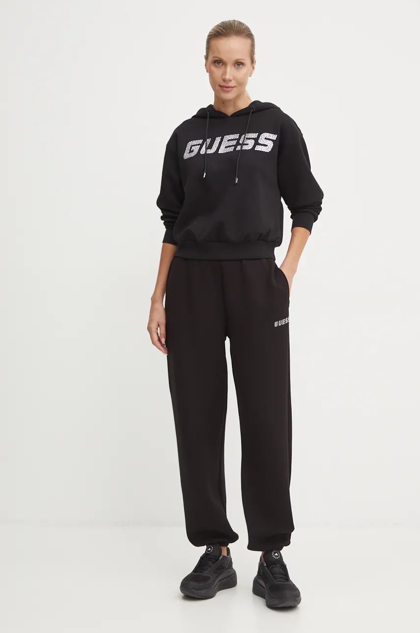 Спортивные штаны Guess CECILIA цвет чёрный с аппликацией V4BB13 K7UW2 Спортивные штаны Guess CECILIA цвет чёрный с аппликацией V4BB13 K7UW2
