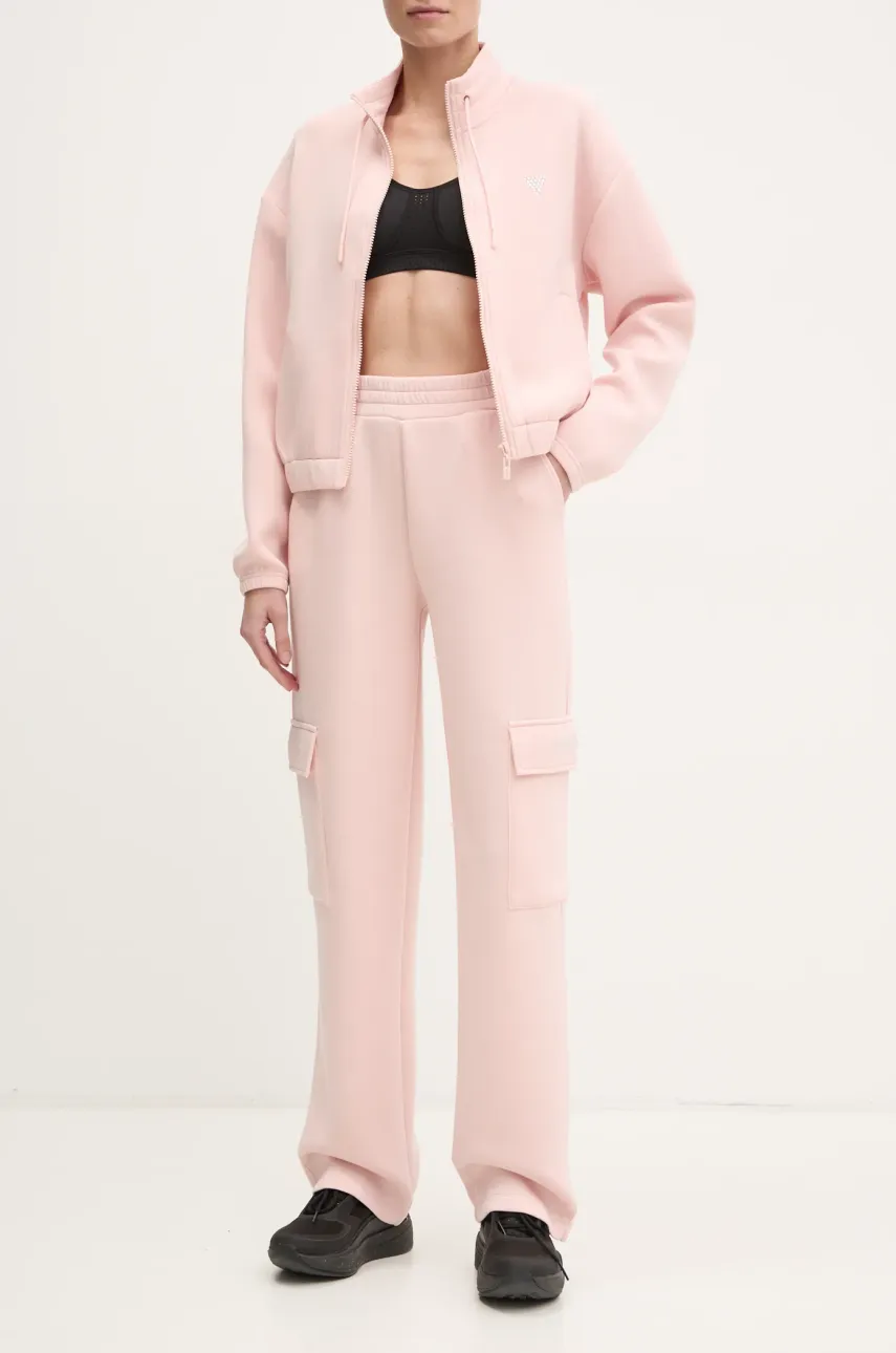 Levně Tepláky Guess CECILIA béžová barva, s aplikací, V4BB12 K7UW2
