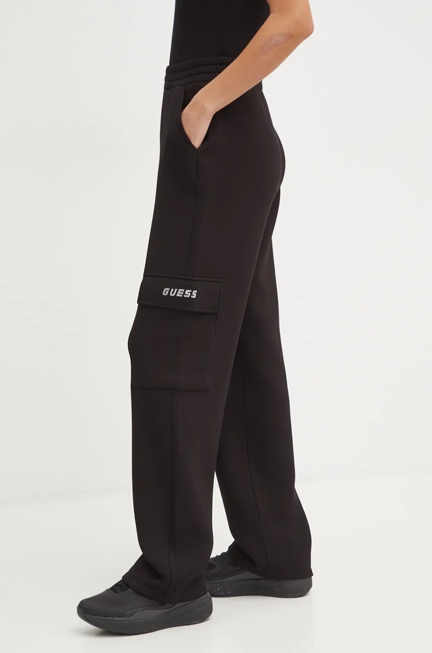 Παντελόνι φόρμας Guess CECILIA χρώμα: μαύρο, V4BB12 K7UW2 φωτογραφία