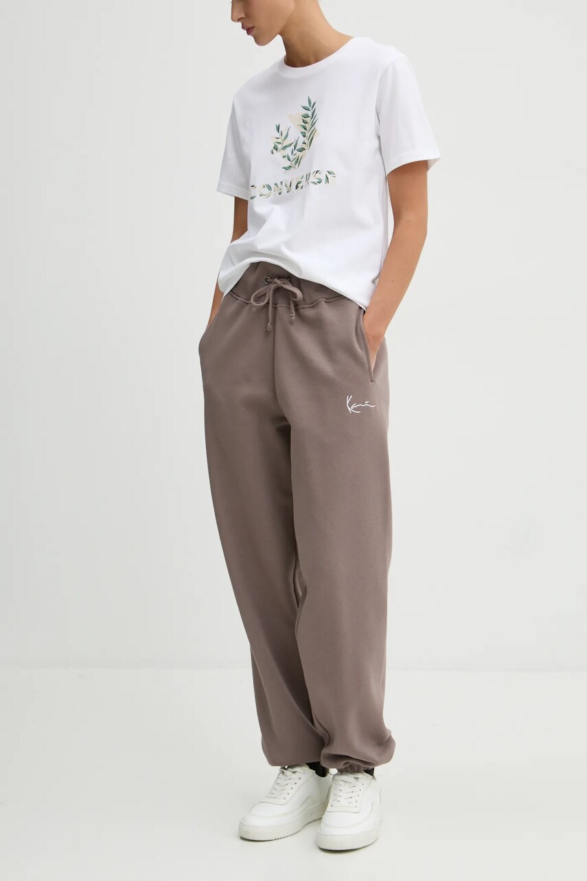 Karl Kani pantaloni de trening culoarea maro, uni, 61030014