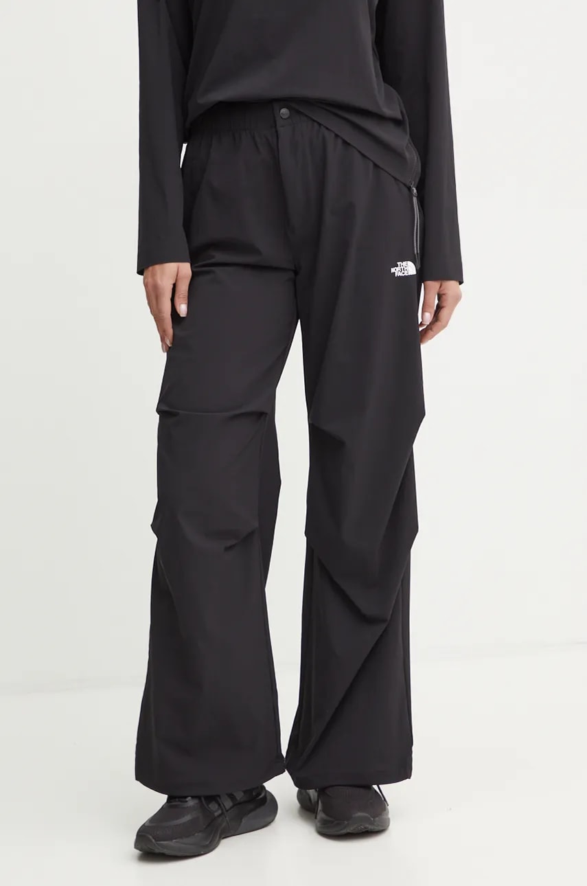 The North Face pantaloni Woven femei, culoarea negru, drept, high waist, NF0A89H1JK31 The North Face pantaloni Woven femei, culoarea negru, drept, high waist, NF0A89H1JK31