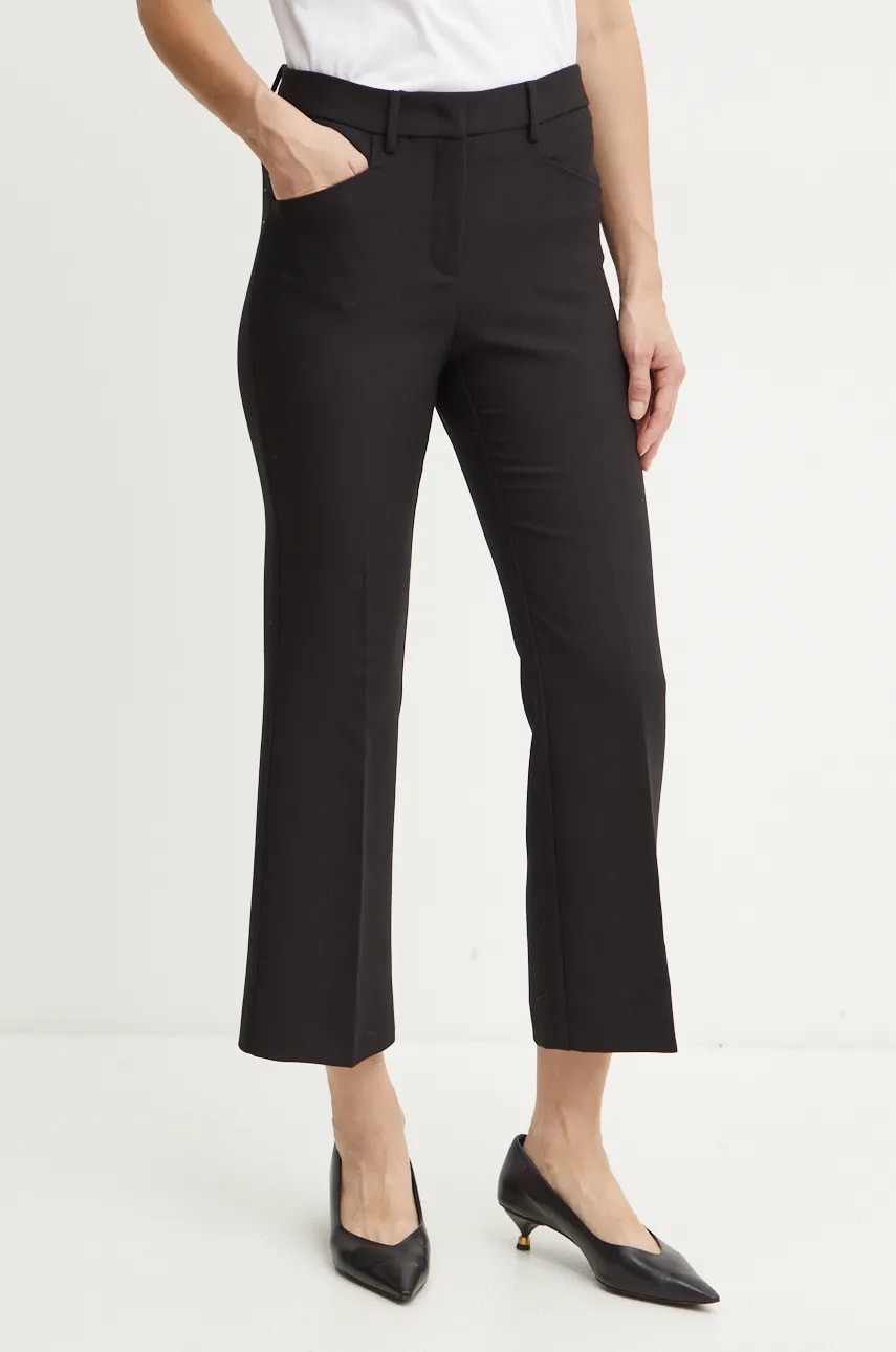 MAX&Co. pantaloni femei, culoarea negru, fason tigareta, high waist, 2426136023200
