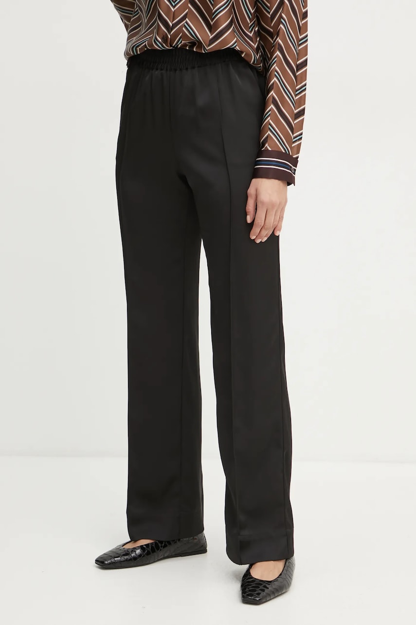MAX&Co. pantaloni femei, culoarea negru, drept, high waist, 2426136043200 MAX&Co. pantaloni femei, culoarea negru, drept, high waist, 2426136043200