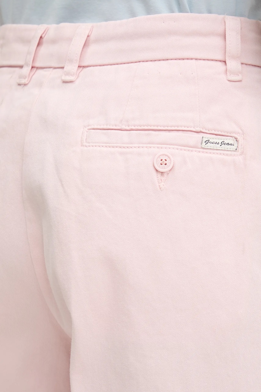 Βαμβακερό παντελόνι Guess Jeans χρώμα: ροζ, W4BB44 WGCV2 φωτογραφία