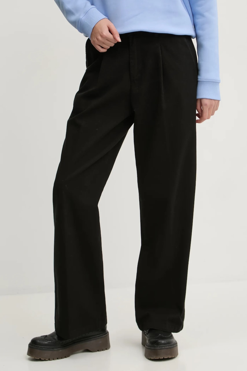 Levně Bavlněné kalhoty Guess Jeans černá barva, široké, high waist, W4BB44 WGCV2