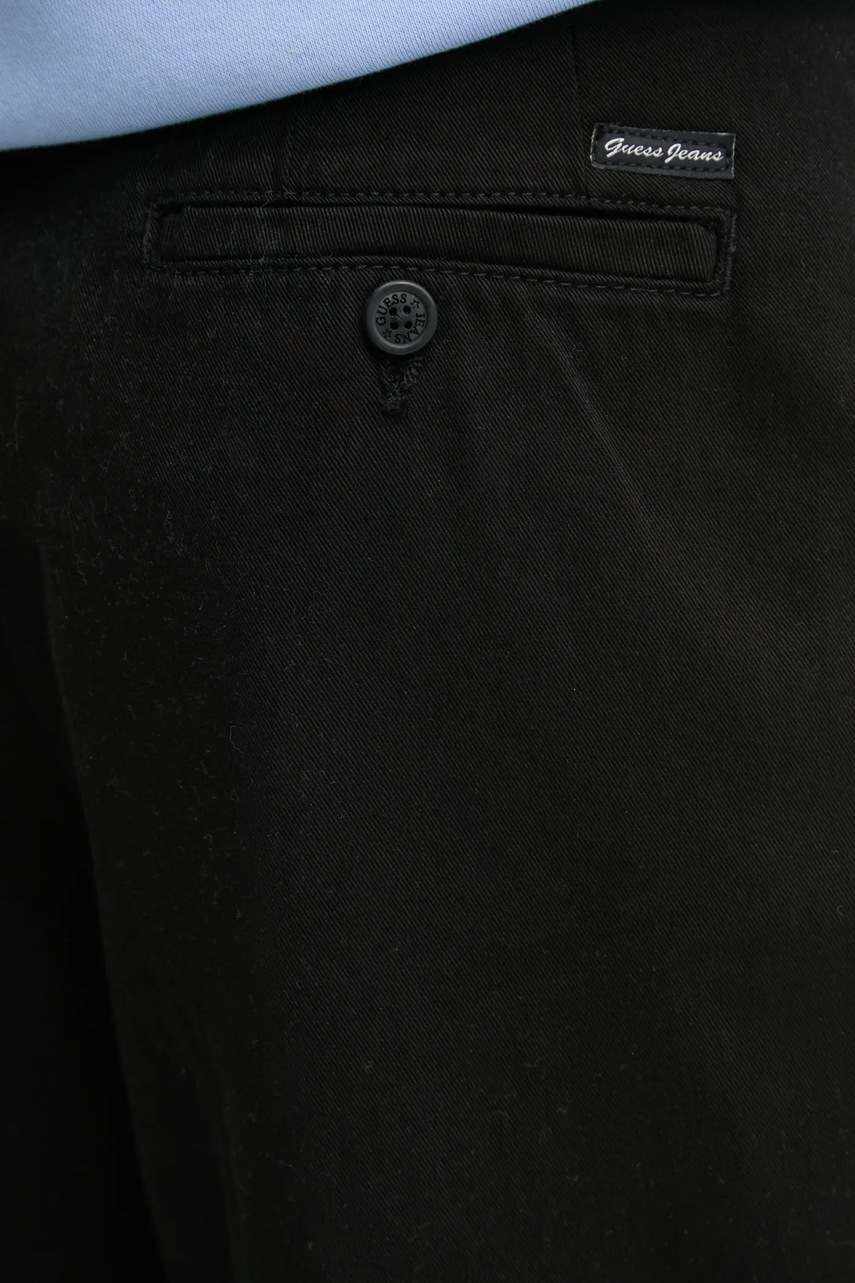 Βαμβακερό παντελόνι Guess Jeans χρώμα: μαύρο, W4BB44 WGCV2 φωτογραφία