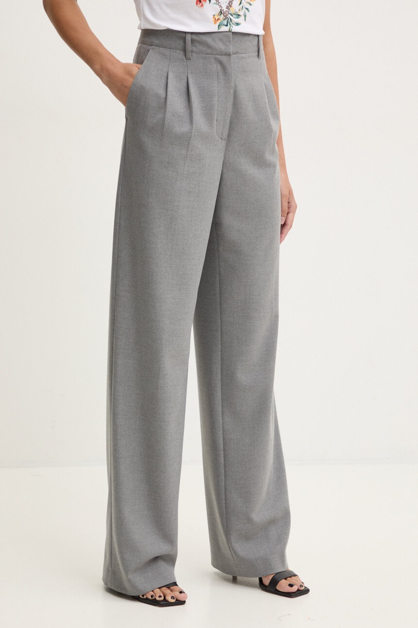 

Панталон Guess DORIS в сиво с широка каройка, с висока талия W4BB02 WGIF2, Сив