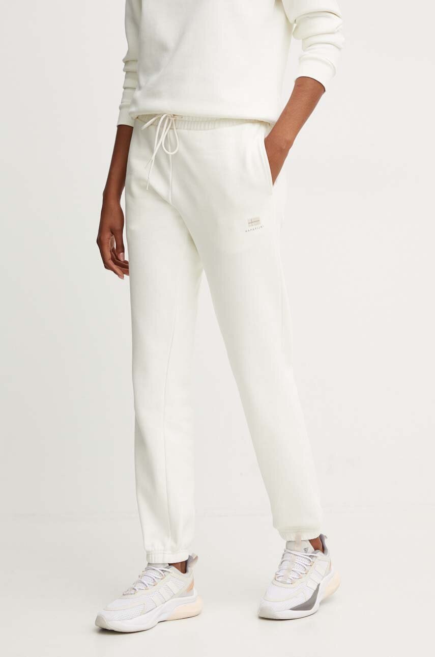 Napapijri pantaloni de trening M-Nina culoarea alb, neted, NP0A4HD62061