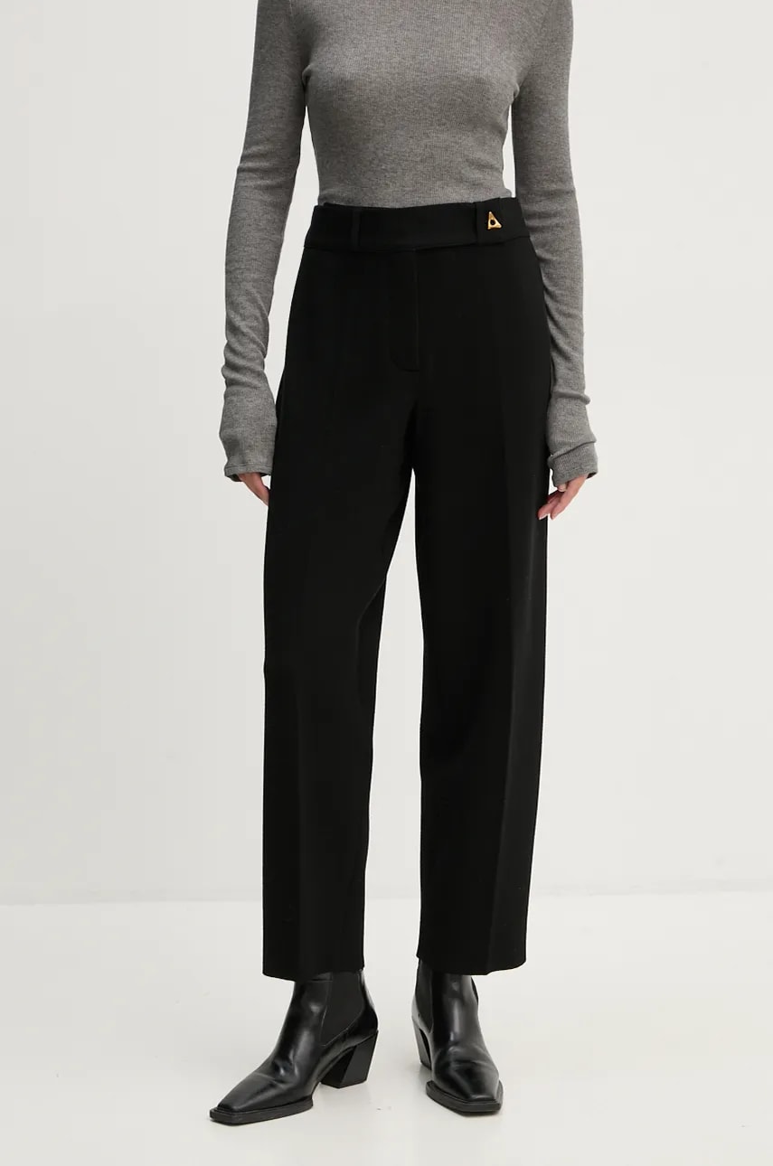 AERON pantaloni femei, culoarea negru, drept, high waist, CRPA203442 AERON pantaloni femei, culoarea negru, drept, high waist, CRPA203442