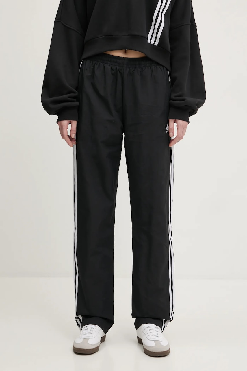 adidas Originals pantaloni de trening Woven Track Pant culoarea negru, cu imprimeu, JD5335