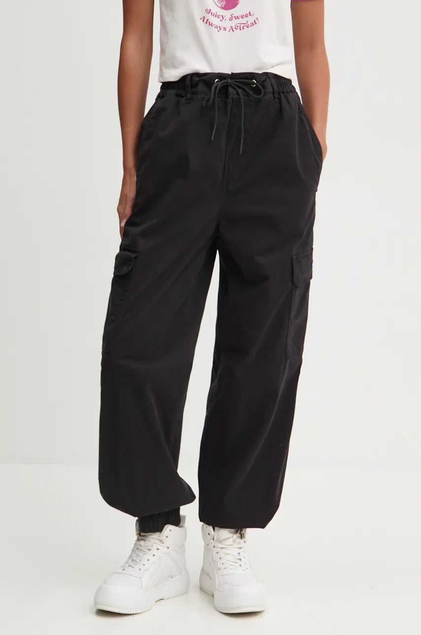 Hugo Blue pantaloni femei, culoarea negru, high waist, 50511288