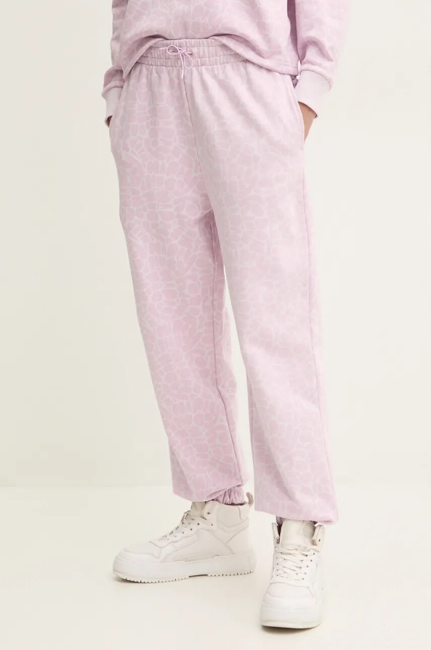 Hugo Blue pantaloni de trening din bumbac culoarea roz, modelator, 50526998