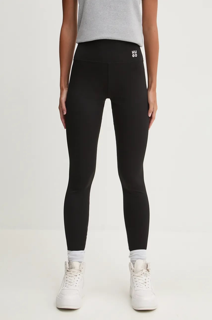 HUGO colanti femei, culoarea negru, neted, 50528445