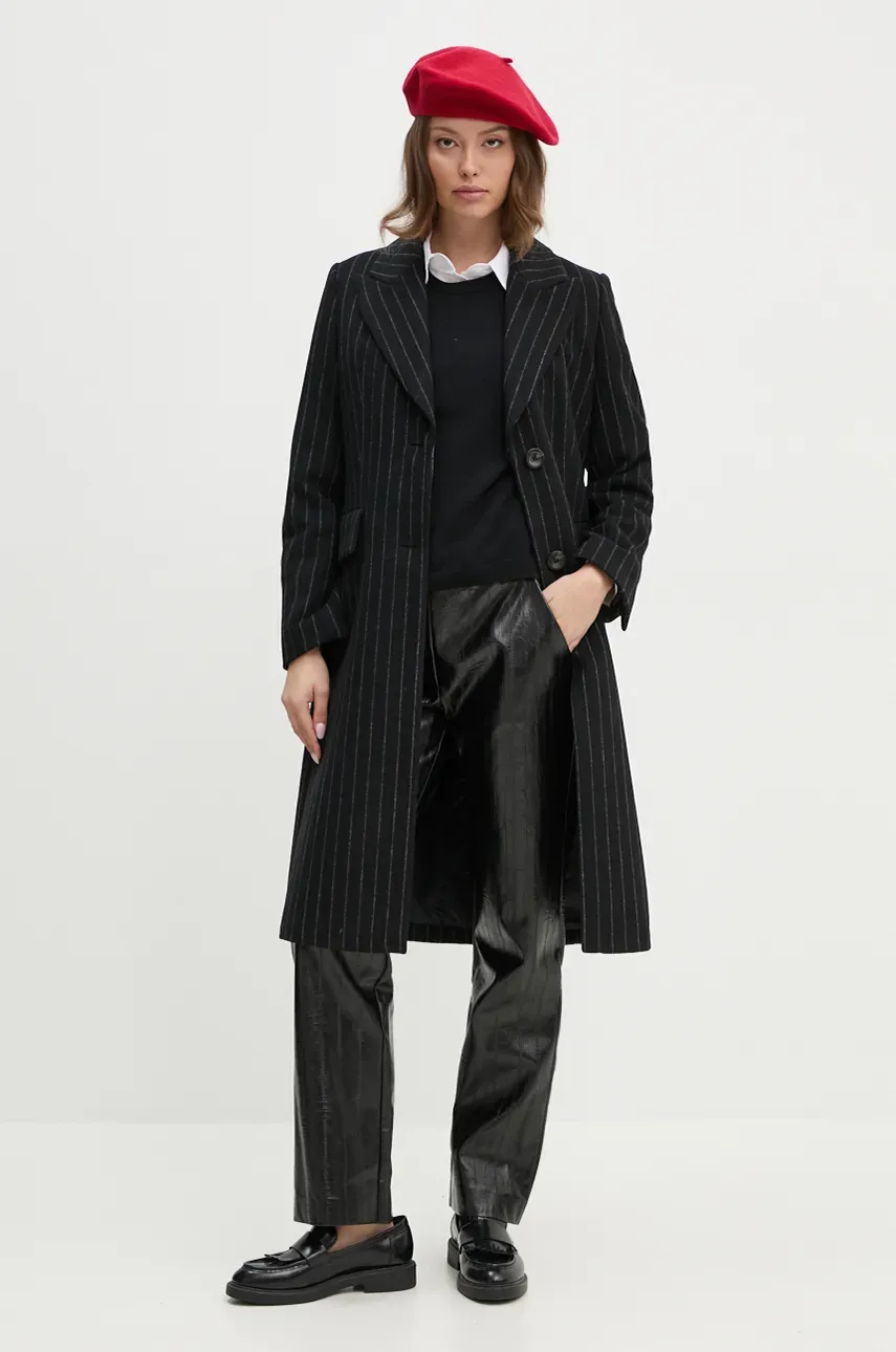 Брюки Sisley женские цвет чёрный прямые высокая посадка 4S6DLF064 Брюки Sisley женские цвет чёрный прямые высокая посадка 4S6DLF064