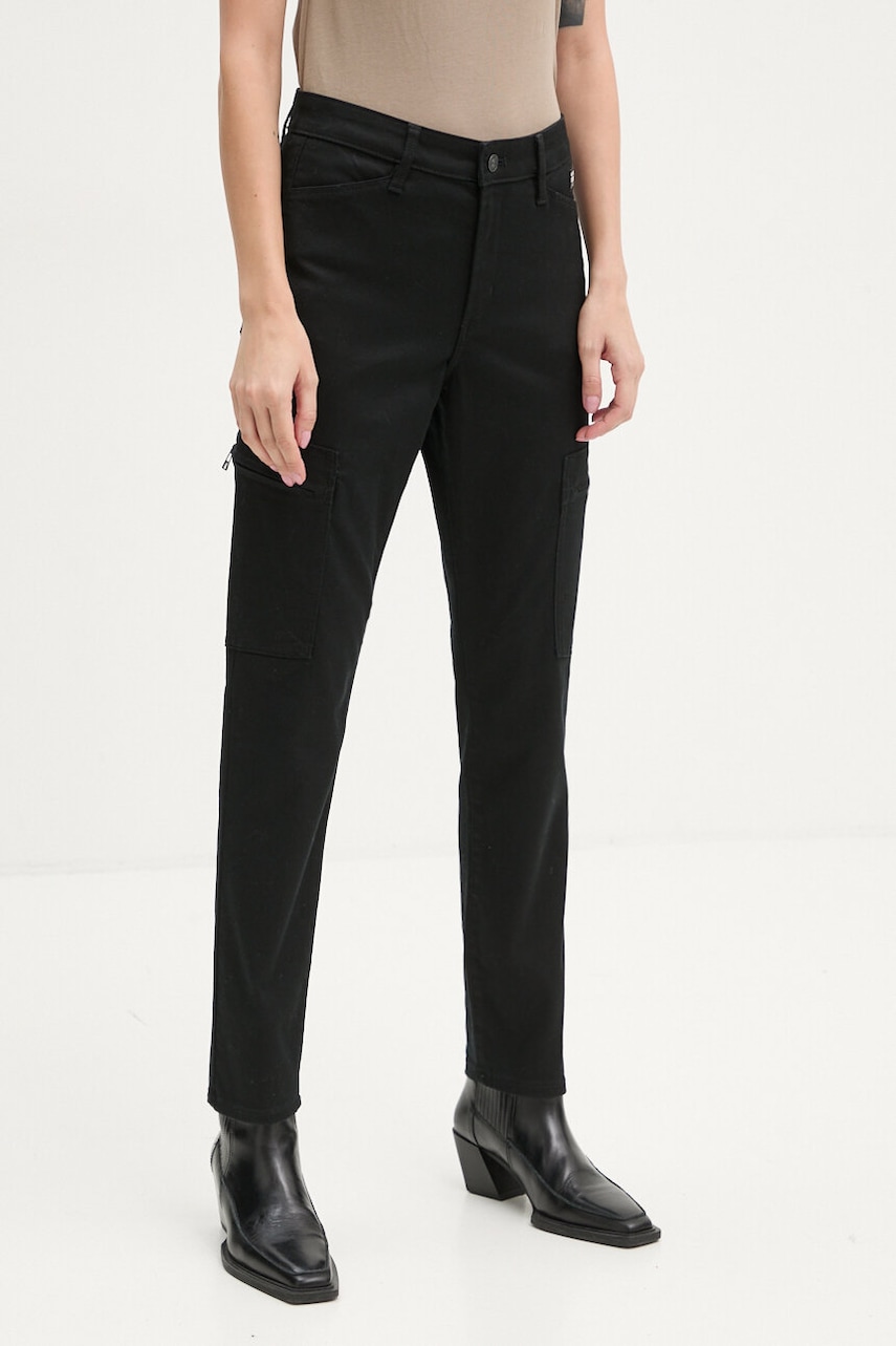 G-Star Raw pantaloni femei, culoarea negru, mulata, high waist, D25260-C105 G-Star Raw pantaloni femei, culoarea negru, mulata, high waist, D25260-C105